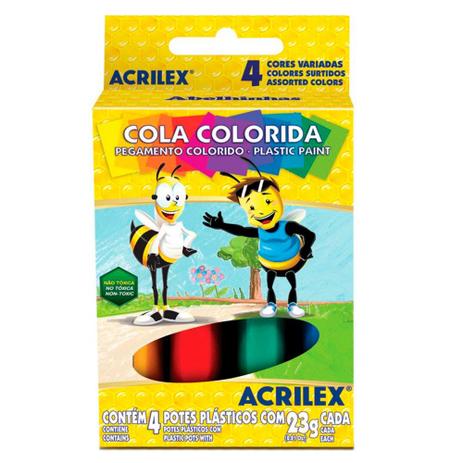 Cola Colorida 4 Cores Acrilex 23g Menor preço em Cola Colorida 4 Cores Acrilex 23g