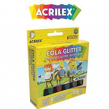 Cola Colorida Acrilex Glitter 006 Cores 02923 Menor preço em Cola Colorida Acrilex Glitter 006 Cores 02923