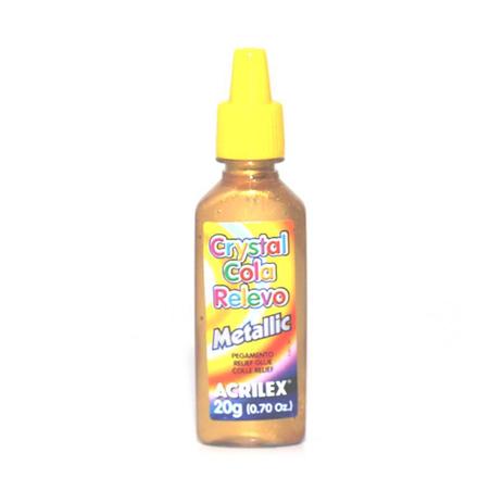 Cola Colorida Acrilex Relevo Crystal Metallic 023 g Ouro 02520.532 Menor preço em Cola Colorida Acrilex Relevo Crystal Metallic 023 g Ouro 02520.532