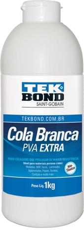 Cola de ALTA Resistencia Branca PVA EXTRA 1K. Tekbond Menor preço em Cola de ALTA Resistencia Branca PVA EXTRA 1K. Tekbond