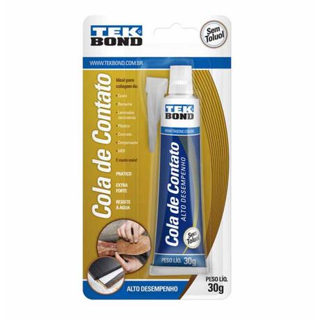 Cola de contato 30g / un / tek bond Menor preço em Cola de contato 30g / un / tek bond