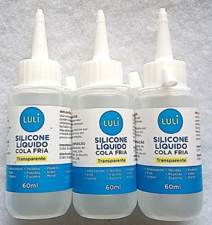 Cola de Silicone Líquido Transparente 60 ml 12 unidades - Produto nacional Menor preço em Cola de Silicone Líquido Transparente 60 ml 12 unidades - Produto nacional