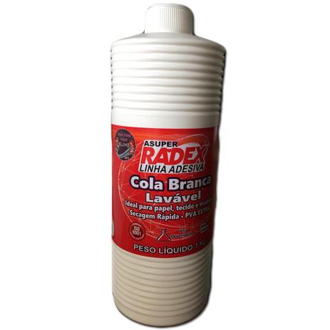 Cola Líquida Branca Lavável Radex 1Kg Menor preço em Cola Líquida Branca Lavável Radex 1Kg