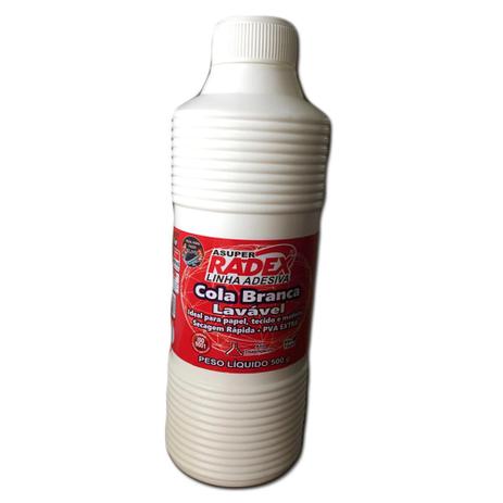 Cola Liquida Branca Lavável Radex 500g Menor preço em Cola Liquida Branca Lavável Radex 500g