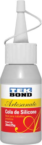 Cola para Artesanato Silicone Liquida 25G/30ML. Tekbond Menor preço em Cola para Artesanato Silicone Liquida 25G/30ML. Tekbond