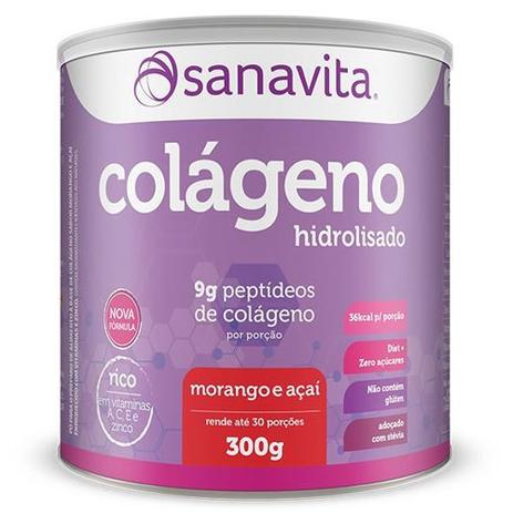 Colágeno Hidrolisado - 300g Morango e Açaí - Sanavita Menor preço em Colágeno Hidrolisado - 300g Morango e Açaí - Sanavita