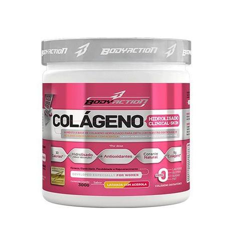 Colágeno Hidrolisado Clinical Skin - 300g Sabor Laranja com Acerola - BodyAction Menor preço em Colágeno Hidrolisado Clinical Skin - 300g Sabor Laranja com Acerola - BodyAction