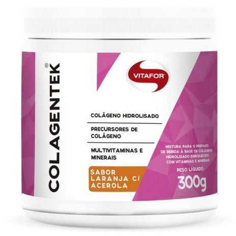 Colágeno Hidrolisado Colagentek Vitafor 300g Laranja Menor preço em Colágeno Hidrolisado Colagentek Vitafor 300g Laranja