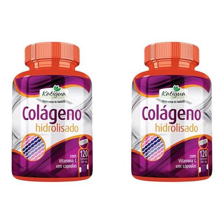 Menor preço em Colágeno Hidrolisado com Vitamina C - 2 un de 120 Cápsulas - Katigua