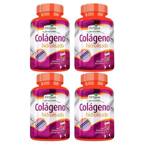 Colágeno Hidrolisado com Vitamina C - 4 un de 240 Cápsulas - Katigua Menor preço em Colágeno Hidrolisado com Vitamina C - 4 un de 240 Cápsulas - Katigua