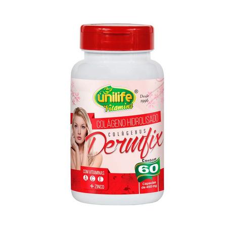 Colágeno Hidrolisado Dermfix - 60 Cápsulas - Unilife Menor preço em Colágeno Hidrolisado Dermfix - 60 Cápsulas - Unilife