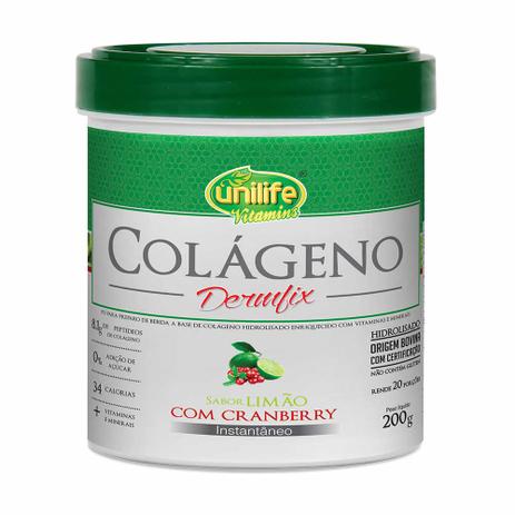 Colágeno Hidrolisado em Pó Dermfix Limão com Cranberry - Unilife - 200g Menor preço em Colágeno Hidrolisado em Pó Dermfix Limão com Cranberry - Unilife - 200g