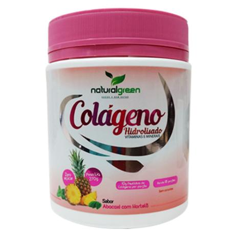 Colágeno Hidrolisado Solúvel Sabor Abacaxi com Hortelã - Natural green Menor preço em Colágeno Hidrolisado Solúvel Sabor Abacaxi com Hortelã - Natural green