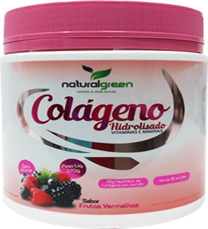 Colágeno Hidrolisado Solúvel Sabor Frutas Vermelhas 270g Natural Green Menor preço em Colágeno Hidrolisado Solúvel Sabor Frutas Vermelhas 270g Natural Green