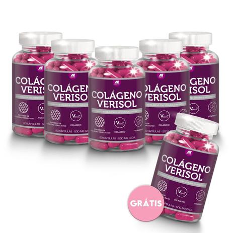 Colágeno Hidrolisado Tipo 1 + Verisol + Vitaminas 6potes - Allfit Menor preço em Colágeno Hidrolisado Tipo 1 + Verisol + Vitaminas 6potes - Allfit