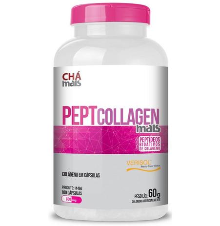Colágeno Peptídeos PeptGen Derma 100 Cáps. 500mg - Chá mais Menor preço em Colágeno Peptídeos PeptGen Derma 100 Cáps. 500mg - Chá mais
