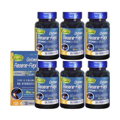 Colágeno Tipo 2 Osteo Regene-flex 30 Tabletes Unilife - Kit 6 Unidades - Unilife vitamins Menor preço em Colágeno Tipo 2 Osteo Regene-flex 30 Tabletes Unilife - Kit 6 Unidades - Unilife vitamins