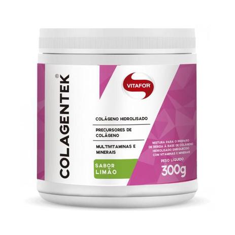 Colagentek Hidrolisado sabor Limão 300g - Vitafor Menor preço em Colagentek Hidrolisado sabor Limão 300g - Vitafor