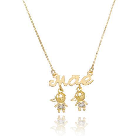 Colar Canga Mãe Manuscrito Dois Meninos Dourado - Drusi Menor preço em Colar Canga Mãe Manuscrito Dois Meninos Dourado - Drusi