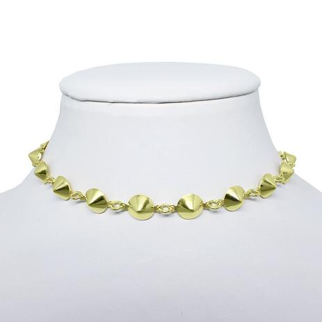 Colar Choker Estilo Rebite Folheado a Ouro 18k - Lunozê Menor preço em Colar Choker Estilo Rebite Folheado a Ouro 18k - Lunozê