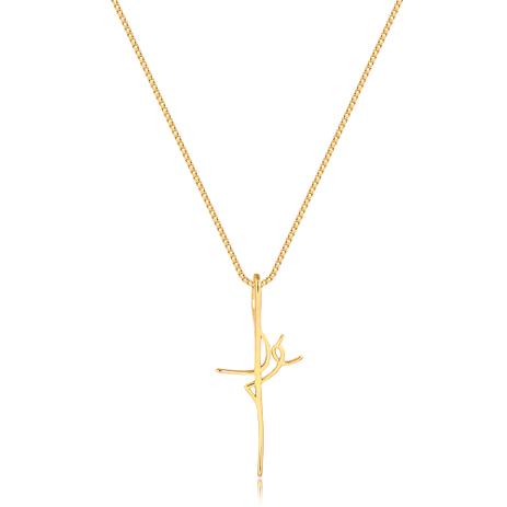Colar com pingente de fé folheado em ouro 18k - 3150000000146 - Francisca joias contemporâneas é boa?