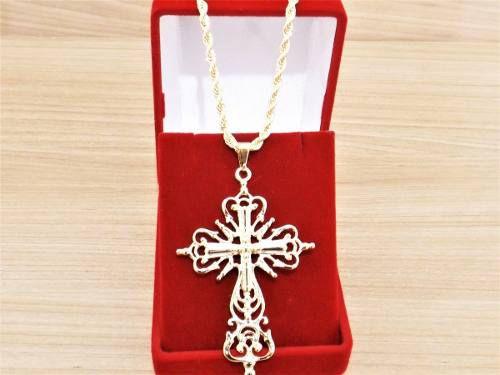 Colar Cordão Baiano Feminino 45cm com Crucifixo Tudo Folheada Ouro - Gabriela costa semi jóias Menor preço em Colar Cordão Baiano Feminino 45cm com Crucifixo Tudo Folheada Ouro - Gabriela costa semi jóias