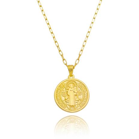 Colar Corrente Cartier Medalha de São Bento Dourada - Drusi Menor preço em Colar Corrente Cartier Medalha de São Bento Dourada - Drusi
