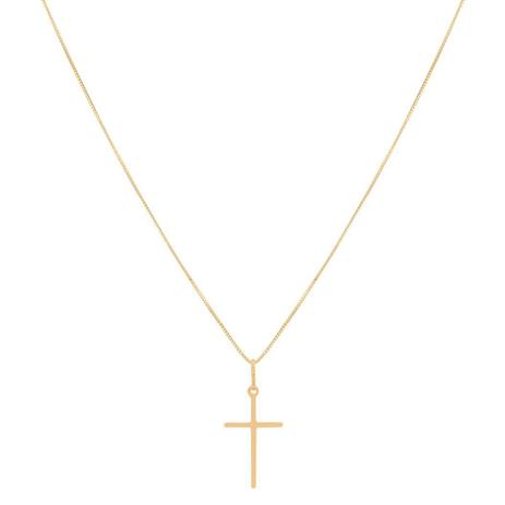 Colar Corrente Veneziana 50cm Pingente Crucifixo Ouro 18k 750 - DR JOIAS Menor preço em Colar Corrente Veneziana 50cm Pingente Crucifixo Ouro 18k 750 - DR JOIAS