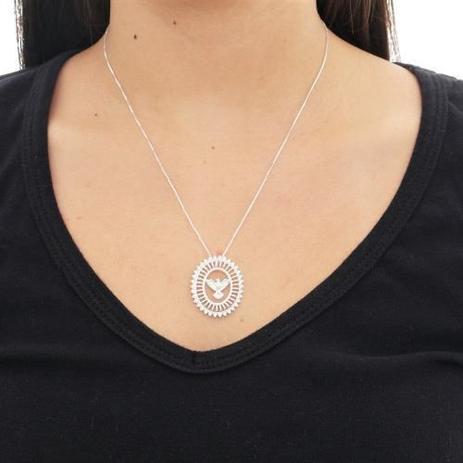 Colar Feminino 50cm com Pingente Espírito Santo Zircônia tudo em Prata 925 - Gabriela costa semi jóias Menor preço em Colar Feminino 50cm com Pingente Espírito Santo Zircônia tudo em Prata 925 - Gabriela costa semi jóias