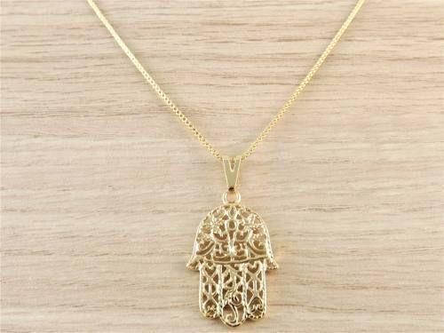 Colar Feminino Veneziana 50cm com Pingente Hamsã Mão De Fátima Tudo Folheado Ouro - Gabriela costa semi jóias Menor preço em Colar Feminino Veneziana 50cm com Pingente Hamsã Mão De Fátima Tudo Folheado Ouro - Gabriela costa semi jóias