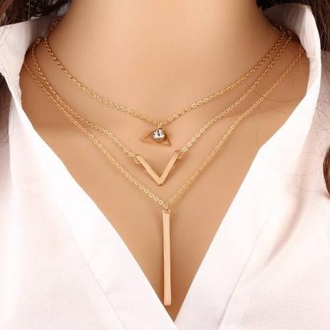 Colar Gargantilha Corrente Feminino Banhado A Ouro Cruz - Colleshop Menor preço em Colar Gargantilha Corrente Feminino Banhado A Ouro Cruz - Colleshop