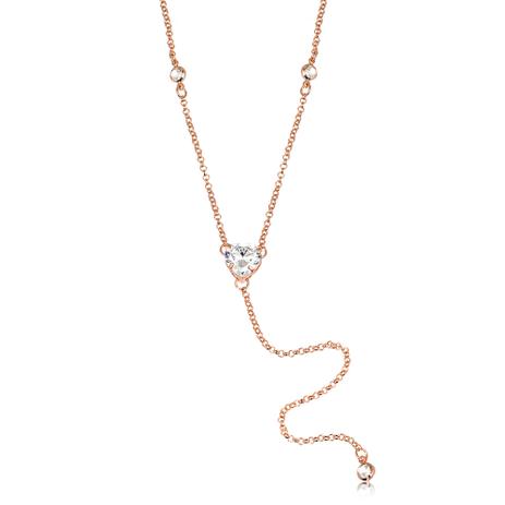 Colar longo com coração e pontos de luz folheado em ouro rosé - 3150000000958 - Francisca joias contemporâneas Menor preço em Colar longo com coração e pontos de luz folheado em ouro rosé - 3150000000958 - Francisca joias contemporâneas