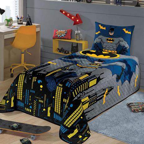 Colcha Batman Matelassê Solteiro 1 peça Azul - Lepper Menor preço em Colcha Batman Matelassê Solteiro 1 peça Azul - Lepper
