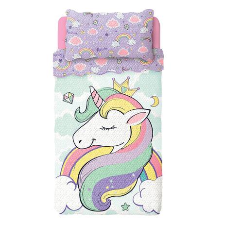 Colcha Bouti Solteiro Infantil Patchwork Unicórnio 02 Pçs Lepper Menor preço em Colcha Bouti Solteiro Infantil Patchwork Unicórnio 02 Pçs Lepper