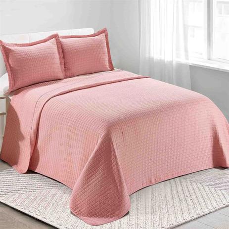 Colcha Casal Camesa Loft 220x240Cm Rose Menor preço em Colcha Casal Camesa Loft 220x240Cm Rose