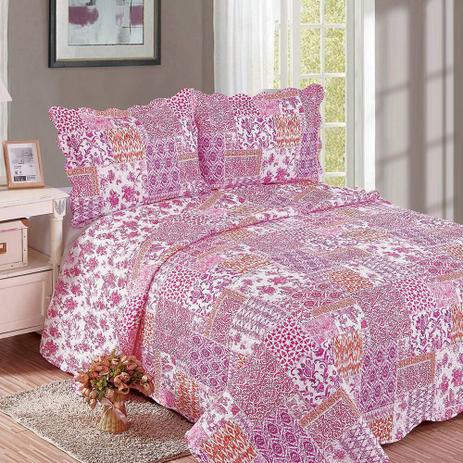 Colcha Casal Evolution Patchwork 3 PÇAS 150 Fios Balan Pink Camesa Menor preço em Colcha Casal Evolution Patchwork 3 PÇAS 150 Fios Balan Pink Camesa
