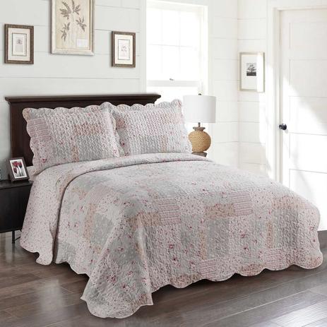 Colcha Casal Gigante Camesa Patchwork Dupla Face 3 Peças Lady Menor preço em Colcha Casal Gigante Camesa Patchwork Dupla Face 3 Peças Lady