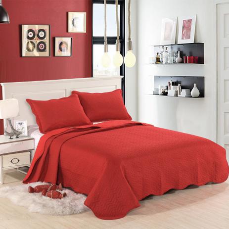 Colcha Casal Patchwork Lisa Ultrasonic Sultan 03 Pçs Vermelho Menor preço em Colcha Casal Patchwork Lisa Ultrasonic Sultan 03 Pçs Vermelho