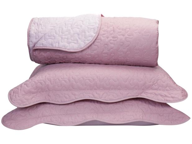 Colcha Casal Santista Boutis Rosa - 3 Peças Menor preço em Colcha Casal Santista Boutis Rosa - 3 Peças