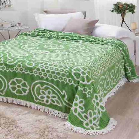 Colcha Chenille Jolitex Queen Com Franja 2,20x2,40m Verde Menor preço em Colcha Chenille Jolitex Queen Com Franja 2,20x2,40m Verde
