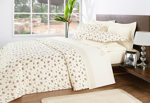 Colcha / Cobre Leito Cama King Size Palha com flores Percal 200 fios com 3 peças - CobreLeito Nobre - Bernadete casa Menor preço em Colcha / Cobre Leito Cama King Size Palha com flores Percal 200 fios com 3 peças - CobreLeito Nobre - Bernadete casa