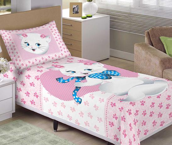 Colcha/Cobre-Leito Cama Solteiro Gatinha  com 2 peças -Cobre Leito Collors - Aquarela é boa?