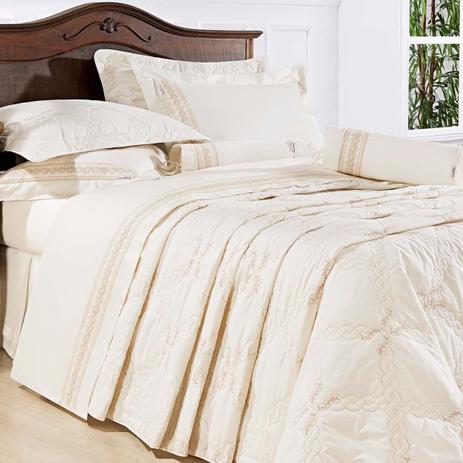 Colcha / Cobre Leito Cama Super King Size Palha Percal 200 fios com 3 peças - CobreLeito Lumiere - Bernadete casa Menor preço em Colcha / Cobre Leito Cama Super King Size Palha Percal 200 fios com 3 peças - CobreLeito Lumiere - Bernadete casa