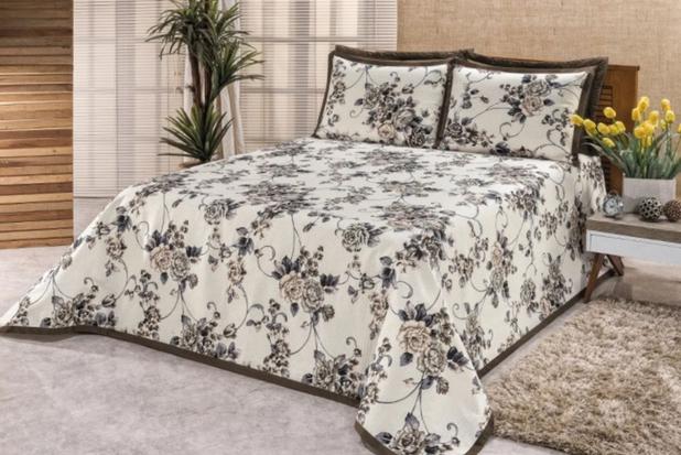 Colcha/couxa cama casal queen piquet floral palha- envio rapido 3pçs - L l Enxovais Menor preço em Colcha/couxa cama casal queen piquet floral palha- envio rapido 3pçs - L l Enxovais