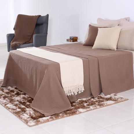 Colcha Favo 100 Algodão Casal Taupe - Tessi Menor preço em Colcha Favo 100 Algodão Casal Taupe - Tessi