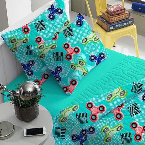 Menor preço em Colcha Infantil Spinner Malha 2 Peças Verde Acqua - Portallar
