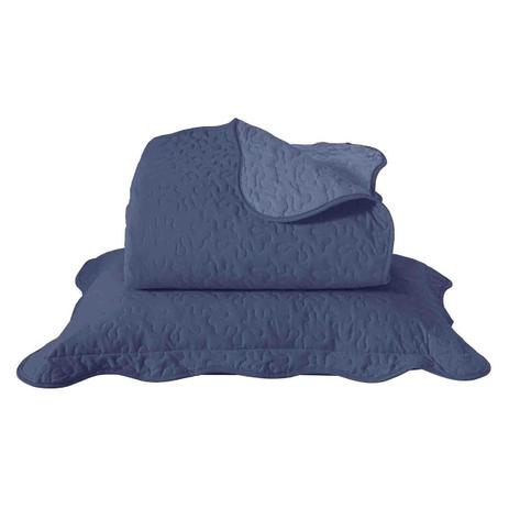 Colcha King Boutis T 280 x 260cm Azul Santista Menor preço em Colcha King Boutis T 280 x 260cm Azul Santista