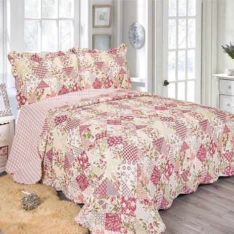 Colcha King Patchwork Evolution Camesa 03 Pçs Stona Menor preço em Colcha King Patchwork Evolution Camesa 03 Pçs Stona