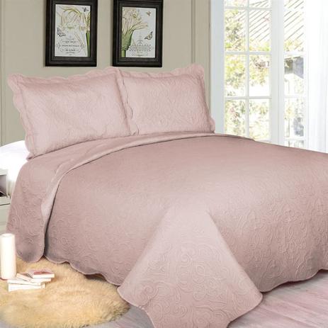 Colcha King Size Camesa Arabesque 280x260Cm Rose Menor preço em Colcha King Size Camesa Arabesque 280x260Cm Rose
