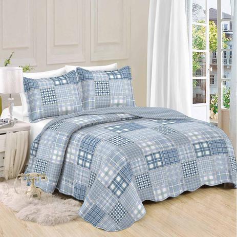 Colcha King Size Camesa Patchwork Dupla Face 3 Peças Granada Menor preço em Colcha King Size Camesa Patchwork Dupla Face 3 Peças Granada